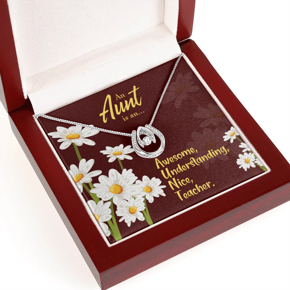 Aunt Definition Lucky Horseshoe Necklace Luxury Box